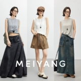 美洋 MEIYANG [Готовый запас] Жилет-ветровка из тенселевой шерсти_Универсальный топ без рукавов с круглым вырезом-вторник