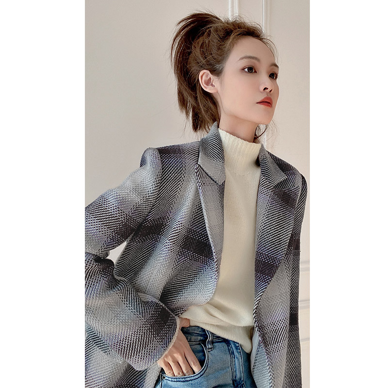 Meiyang MEIYANG (clearance sale pick-up) England suit texture check floral yarn suit jacket