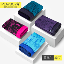Playboy mens underwear mens boxer shorts Ice silk modal boxer shorts boys sexy plus size shorts head