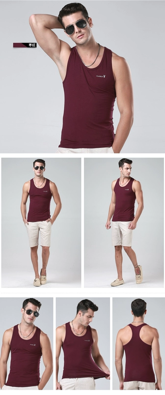 Playboy Slim-fit của Người Đàn Ông Từ Bottoming Chặt Chẽ Cotton Thể Thao Hurdle Cotton Thoáng Khí Vest Mùa Hè Thủy Triều áo thun 3 lỗ nam