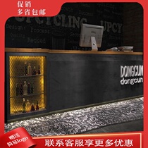 Retro industrial wind cashier counter Iron Bar Restaurant barbecue restaurant dining with light bar counter reception desk