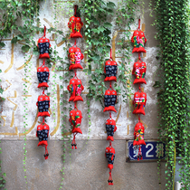 A bunch of fish folk custom Chinese style fabric Fu fish pendant Home Hotel farmhouse holiday gift hanging