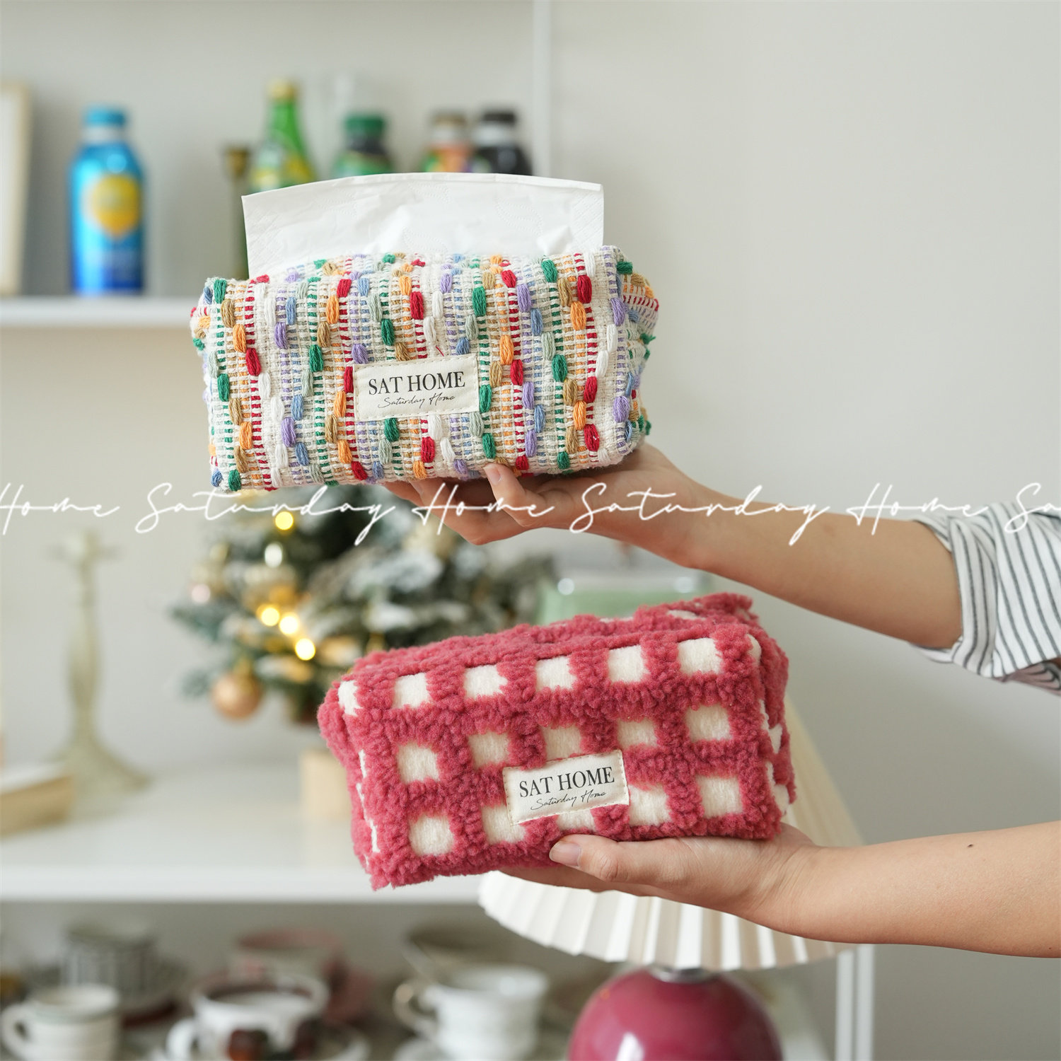 Colorful bean-bean small fragrant wind girl's heart woven paper towels with wind high face value Living room Dining Room Paper Towels Cashier Bag-Taobao