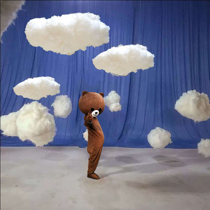 Internet celebrity cotton cloud decoration hanging ornaments mall store creative T stage stage road lead simulation three-dimensional cotton white cloud