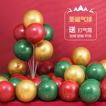 Christmas Balloon Decoration Ink green Red Santa Claus Snow Man Table floating column mall Supermarket Placement Supplies