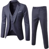 Men suits 3-piece wedding jacket+pant+vest suit groom 2017