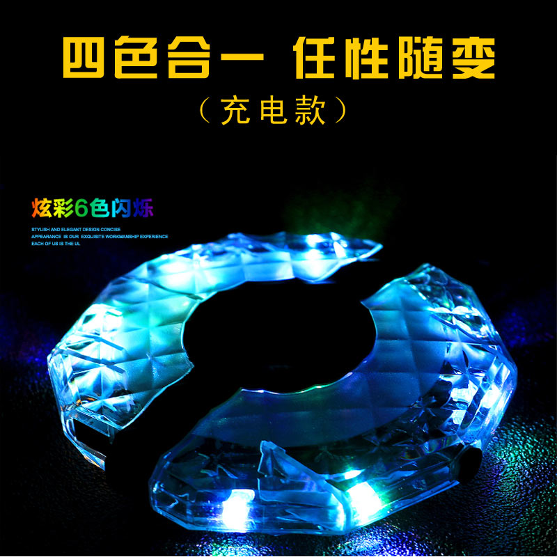 Bike Night Riding Wind Fire Wheel Light Mountaineering Car Charging Wheel Light Taillight Flower Drum Light Riding Equipment Accessories