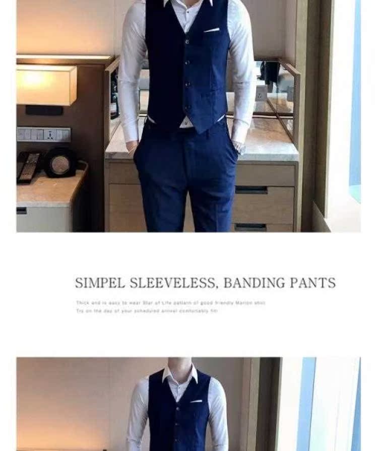 Quần áo nam đẹp nhất phù hợp với vest vest ba mảnh phiên bản Hàn Quốc của nhóm phù rể tự tu quần áo nam