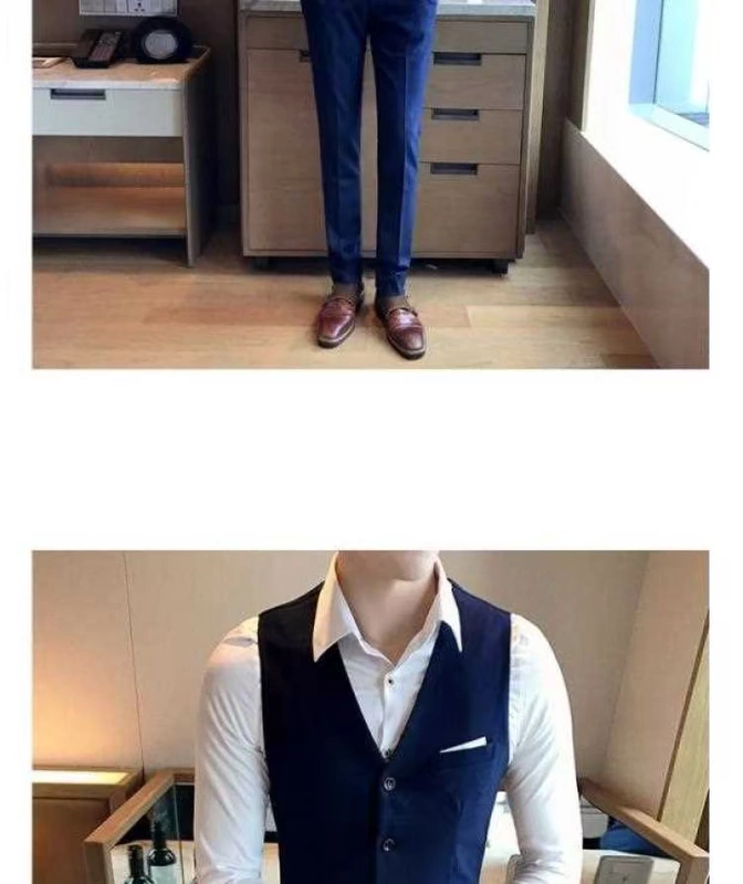 Quần áo nam đẹp nhất phù hợp với vest vest ba mảnh phiên bản Hàn Quốc của nhóm phù rể tự tu quần baggy nam