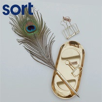 sort Danish HAY Peacock Quill ballpoint pen Peacock Nordic retro style light luxury golden ballpoint pen