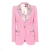 D home 2021 áo mùa thu và mùa đông mới của phụ nữ áo ba chiều hoa hồng in khóa lót màu hồng áo khoác mỏng phù hợp - Business Suit