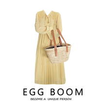 Spring Fa Style Retro Wave Dot BREAKING Fancy Dress Woman Mid-Length small sub lap 100 pleats underskirt 2022 pop