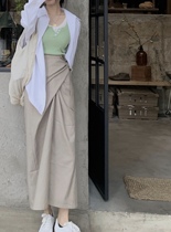 2021 winter and autumn new retro Joker foreign style casual fashion temperament thin long skirt children tide