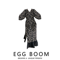 This years pop dresses 2022 spring and autumn new style Temperament Shatters dress Dress Loose with Thin Balloon Tea Hysteria