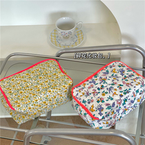 Korea ins niche retro style floral cotton cosmetic bag Large capacity portable storage bag Cosmetic wash bag