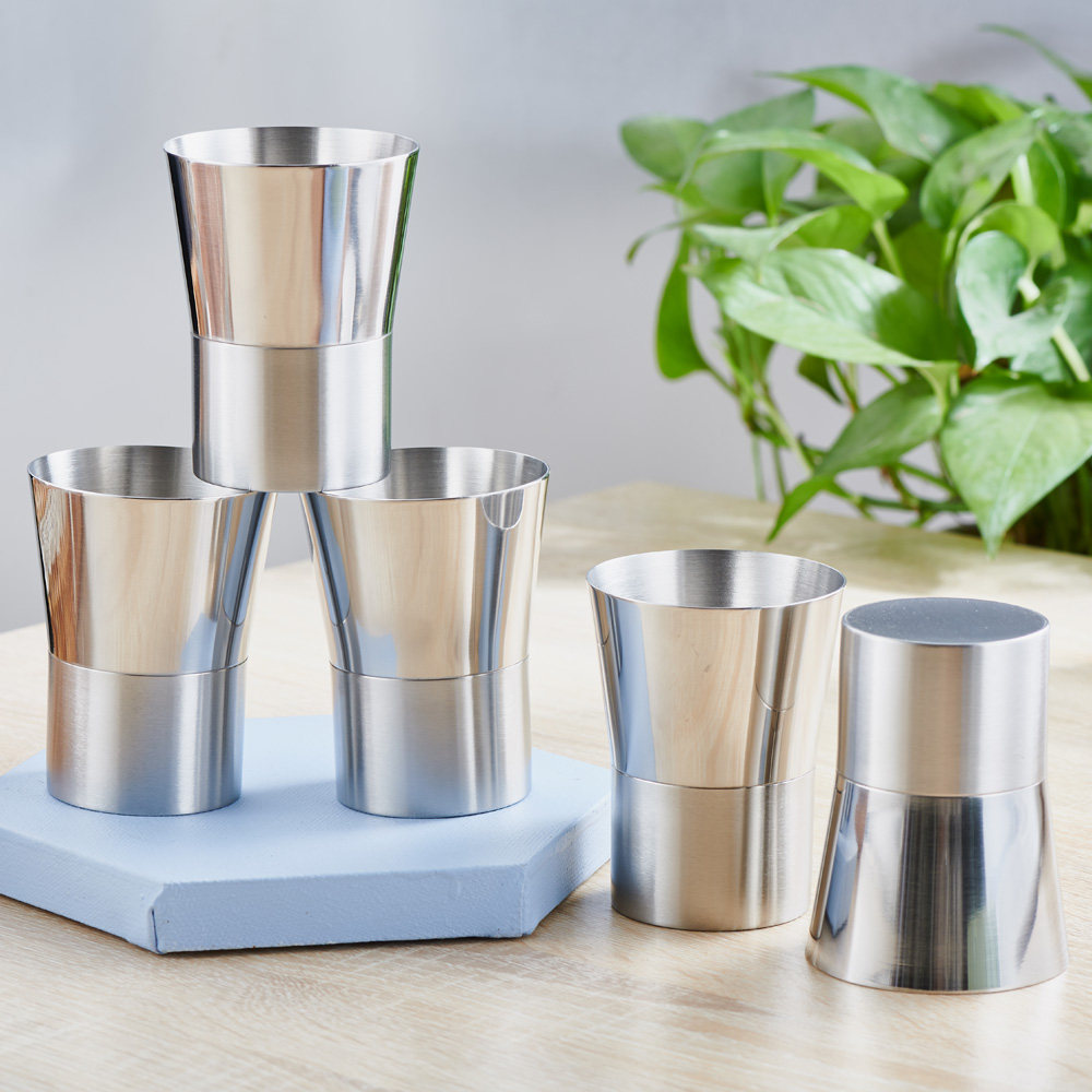 2 Loaded Clear Goods Export Japan 304 Stainless Steel Gargling Cups Glass milk Cup Coffee Cup Travel Cup 240ml