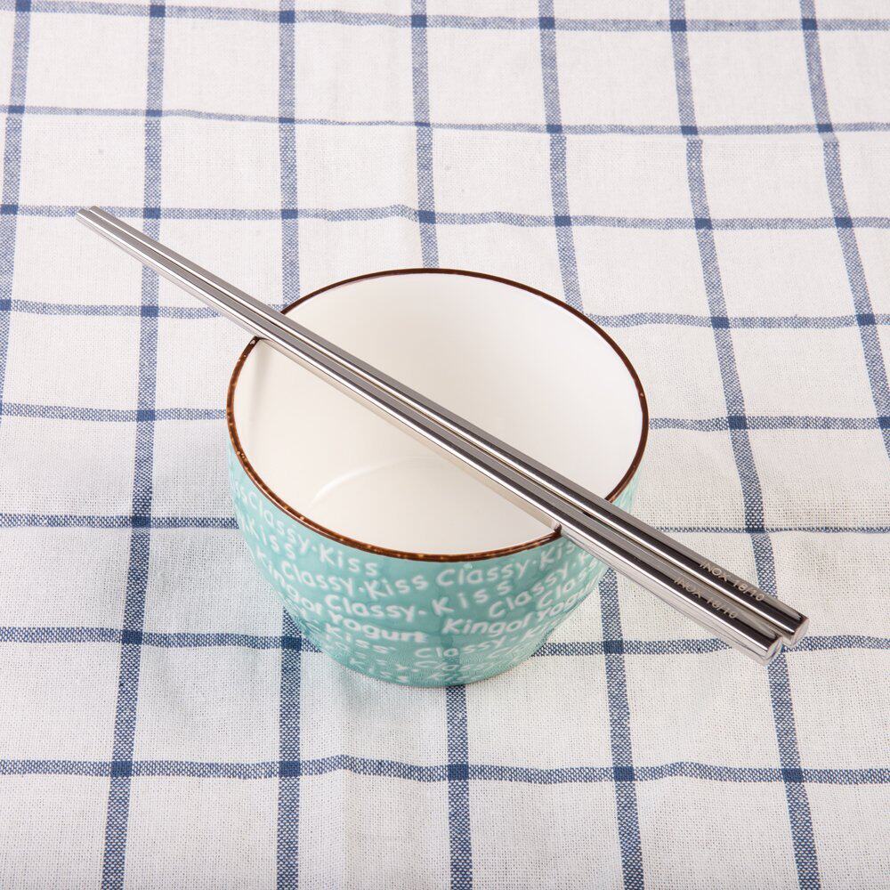 4 pairs of export 18 10 stainless steel square chopsticks hollow chopsticks anti-mold chopsticks with laser LOGO