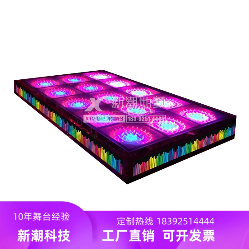 Ground trembling stage spring dance floor luminous bar KTV disco dance floor lighting lift glass iron plate customization