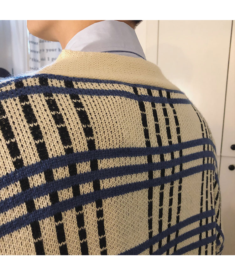 Áo len Ulzzang áo len nam và nữ tay áo đèn lồng Hồng Kông hương vị CHIC retro INS siêu áo len áo len áo khoác nam cao cấp nhập khẩu