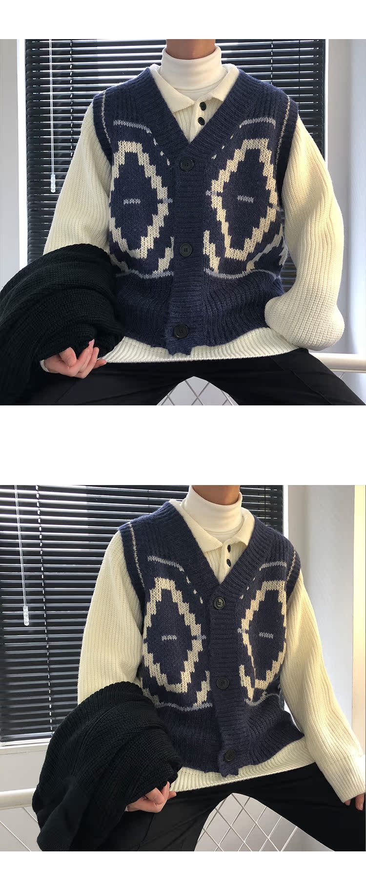 Mùa thu và mùa đông INS siêu lửa áo len cardigan port gió retro CHIC sinh viên ulzzang áo len vest nam thoi trang nam dep