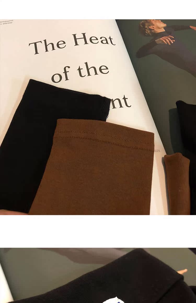 Áo thun dài tay Hàn Quốc ulzzang cao cổ cotton Cotton màu rắn chạm đáy áo INS siêu lửa áo len nam nữ áo thun nam dài tay