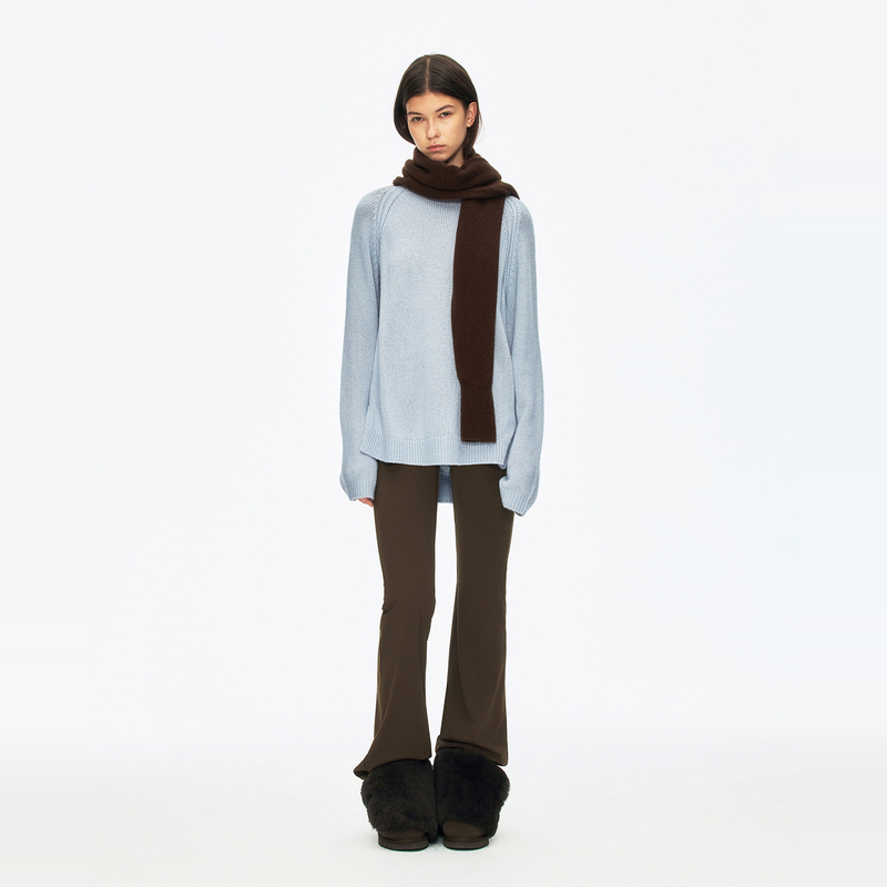 Ra Everyday Oversized Sweater with Short Front and Long Back, Side Slit, Made of Cashmere and Mulberry Silk Blend