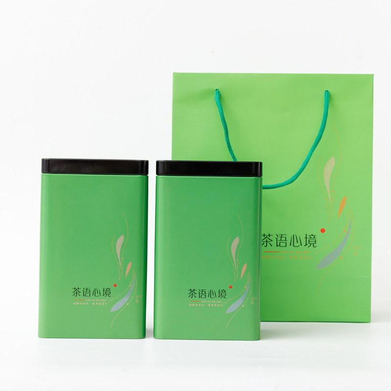 New tea tin tin can square universal metal sealed empty can red and green tea tin box tinplate half a catty tin box