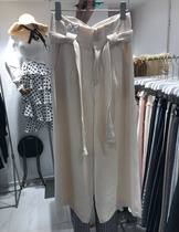 Picking up lace-up corduroy slim wide leg pants womens ankle-length pants Joker casual pants 6018 do not return