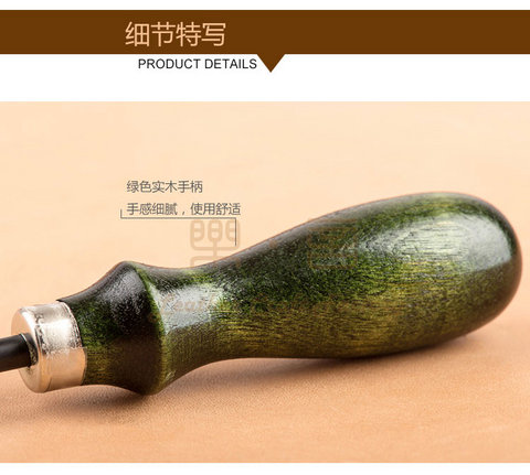 Nghệ thuật da Leyan Nhật Bản nhập khẩu ELLE edger hướng dẫn DIY tay cầm bằng gỗ màu xanh lá cây KS công cụ tông đơ da 41151 - Công cụ & vật liệu may DIY kéo cắt vải loại nào tốt