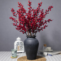 Fortune fruit fake flower home decoration ornaments living room flower Acacia bean Holly red fruit berry simulation flower Chinese style product