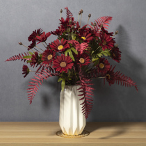 High-grade sunflower simulation bouquet living room flower dining table decorated with fake flower plastic decoration art in vase