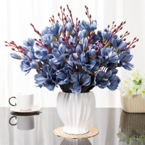 Dining table fake flower interior decoration coffee table simulation flower setting living room accessories accessories blue floral art high real imitation flower
