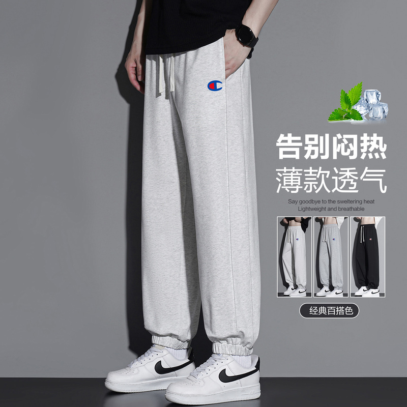 Champion Graffiti Unisex Casual Pants Summer Breathable Loose Jogger Sweatpants