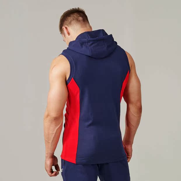 Cơ bắp anh trai tập thể dục trùm đầu thể thao thể thao không tay áo len áo vest nam vest nam mùa hè - Áo thể thao khoác adidas