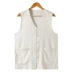 Mùa hè cotton và vải lanh tay áo vest Trung Quốc phong cách lanh nam lanh áo vest lỏng Ma Rong vest Bắc Kinh cũ - Áo vest cotton bộ vest nam cho người trung tuổi Áo vest cotton
