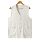Mùa hè cotton và vải lanh tay áo vest Trung Quốc phong cách lanh nam lanh áo vest lỏng Ma Rong vest Bắc Kinh cũ - Áo vest cotton bộ vest nam cho người trung tuổi