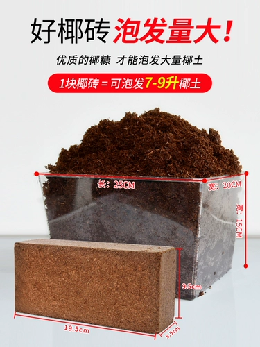 Кокосовое кирпичное питание почва Универсальное кокосовое кокосовое кокосовое отруби с низким чисткой соли бесплатная доставка ручка кирпич