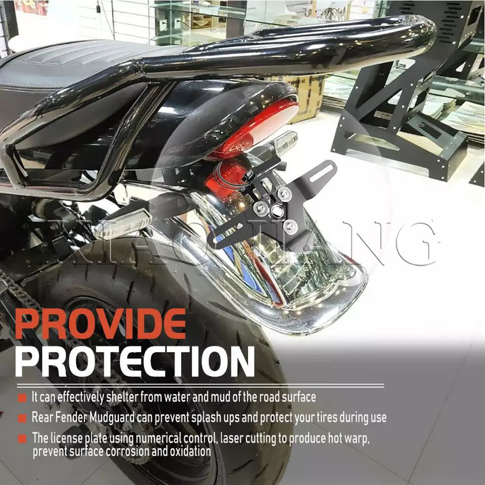 Suitable for Kawasaki Z900RS rear mud wall LED license plate bracket