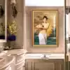 Woman hanging painting Room decoration painting Waterproof bathroom wall painting Living room body art painting Mural Powder room oil painting