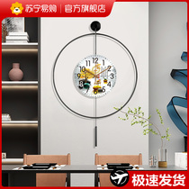 Internet celebrity clock wall clock living room modern simple atmosphere home restaurant creative light luxury new clock decoration 2129