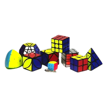 Qiyi Rubiks Cube три три четыре и четыре уровня зеркальная пирамида специальной формы набор комбинация гладкий наклон кленового листа для начинающих поворот 2077