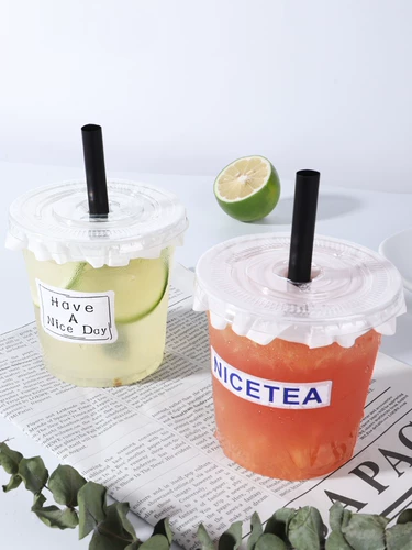 Одноразовый молочный чашка с крышкой, Dudu Cup Cup Milk Tea Shop Специальный напиток принимает чашку напитков, Cold Prink Cup 2479