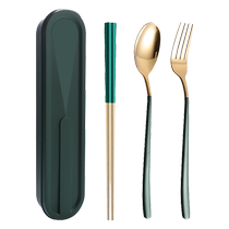 Suning Portable Tableware Student Office Worker Travel Pack 304 Stainless Steel Chopsticks Spoon Tableware 1819