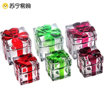 European cute large crystal glass bow sugar jar dried fruit candy jar decorative box with lid 1399