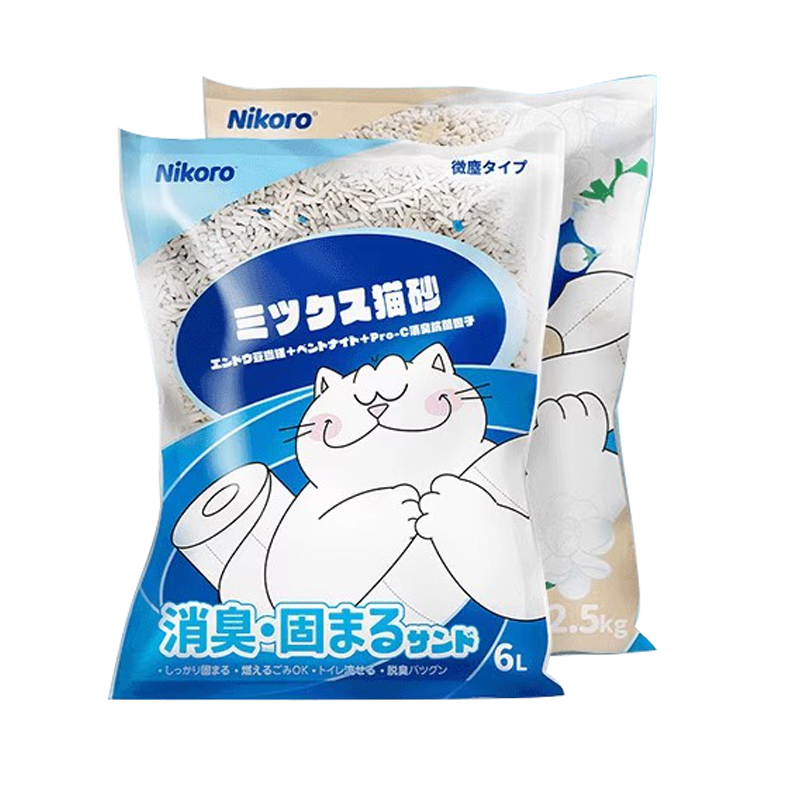 Nikoro Nicole Mixed Cat Sand Tofu Sand Deodorant Low Dust Can Flush Toilet Bentonite Cat Sand-Taobao