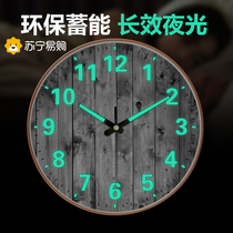 Suning Luminous Radio Clock Wall-mounted Light Luxury Wall Clock Living Room Clock Fashion Home Creative Quartz Clock 2129