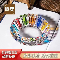 Flevinz crystal glass hand-painted striped ashtray household ashtray personalized ashtray 1399