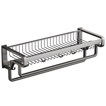 Space aluminum bathroom rack toilet storage folding wall-mounted bathroom towel rack integrated bath towel rack 1434