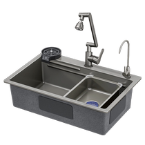 Kitchen sink large single-slot stainless steel sink under counter multi-function sink household vegetable sink sink 1286