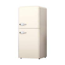 (Suning Recommended) Mein retro small fridge Home Small double open door Refrigerated frozen rental room with 2909